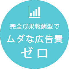 完全成果報酬型で“ムダな広告費ゼロ”
